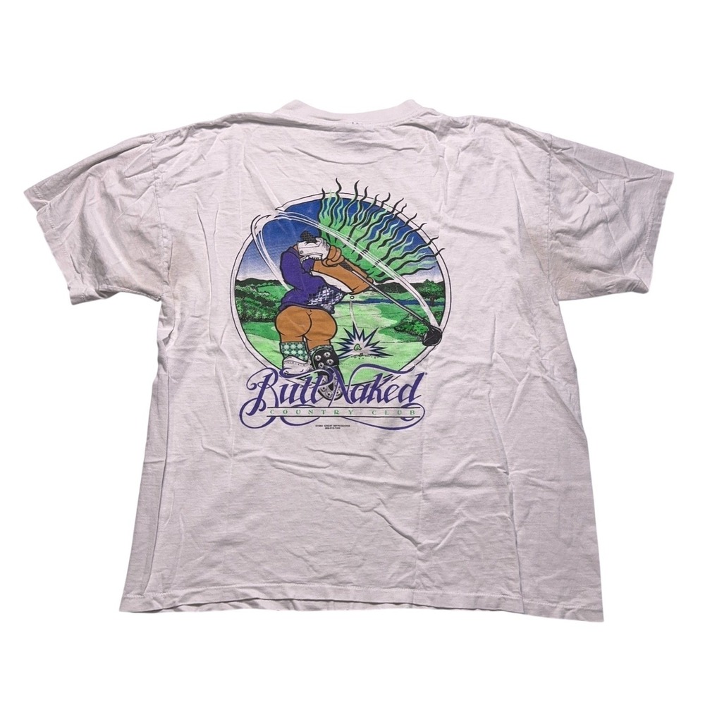 Vintage Butt Naked Golf Troll T-Shirt Mens 2XL USA Made Single Stitch
